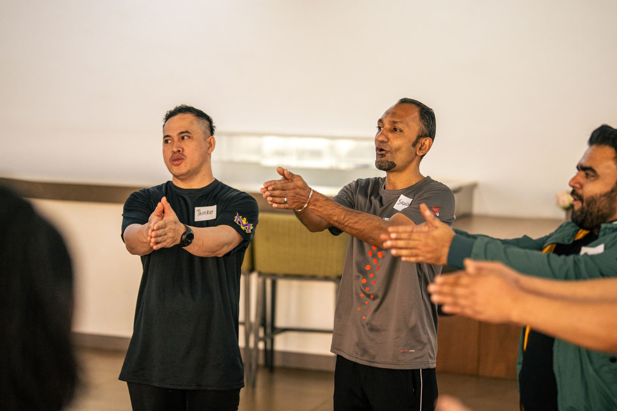 Team members working together during a facilitated programme